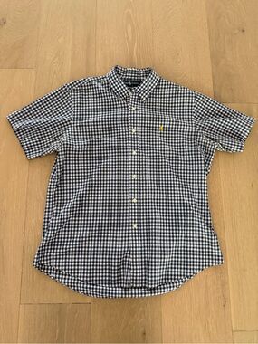 Polo Ralph Lauren Navy/White Gingham Short-Sleeve Button-Down Shirt